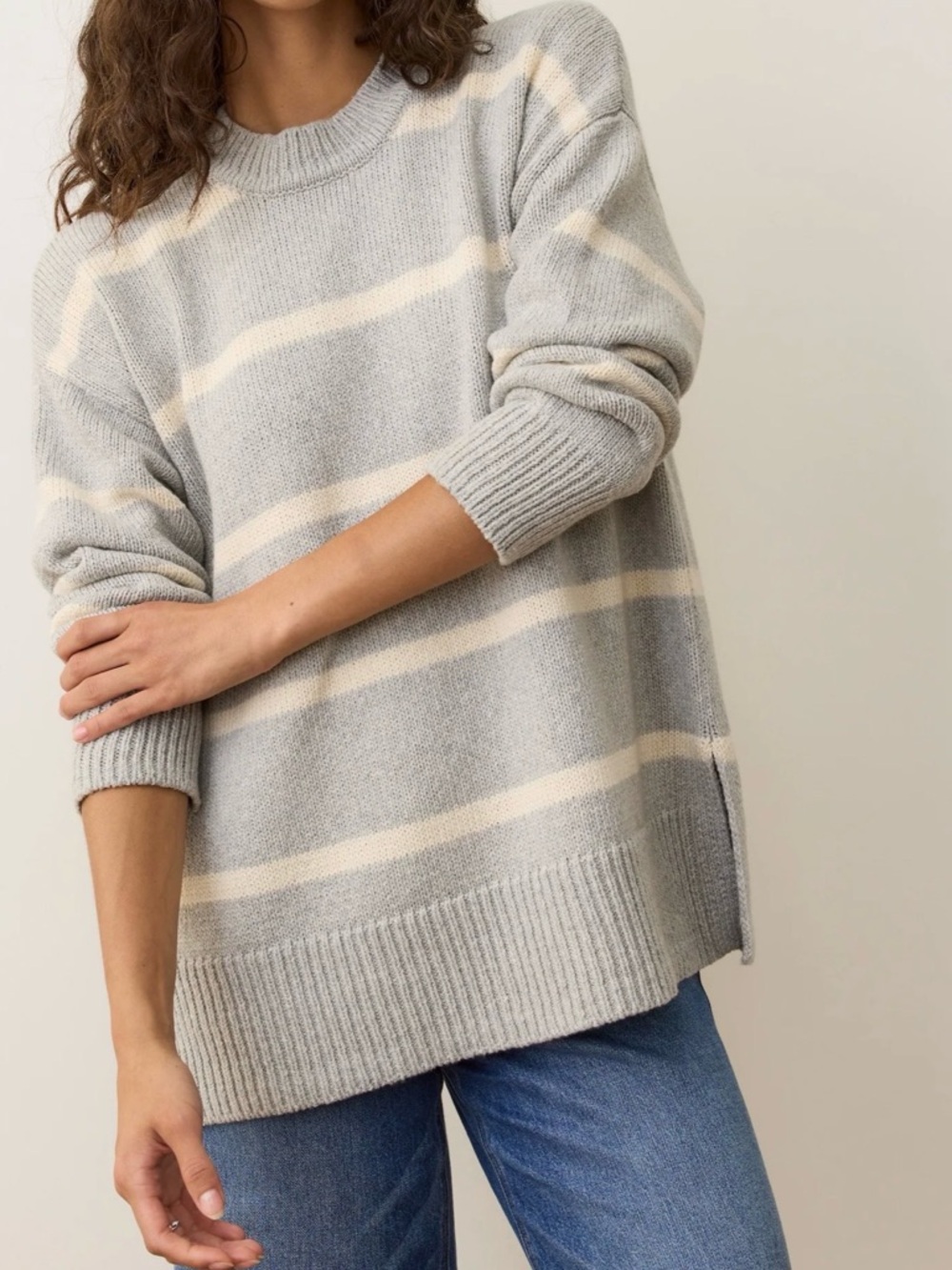 Marine Layer Women Berkeley Oversized Crewneck Sweater Size M Merino Wool Blend